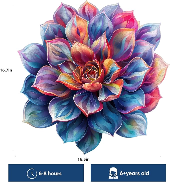 Wooden Puzzles for Adult 500 Piece, Flower Succulent Puzzle for Girls and Women - Image 3