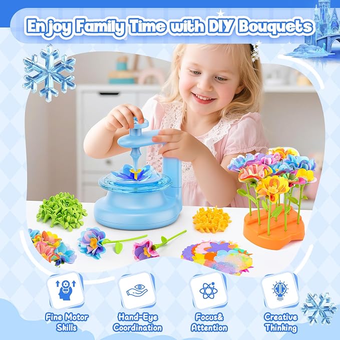 cosone Arts and Crafts Kits for Kids Age 3-12, Fabric Flower Bouquets Toys - Image 4
