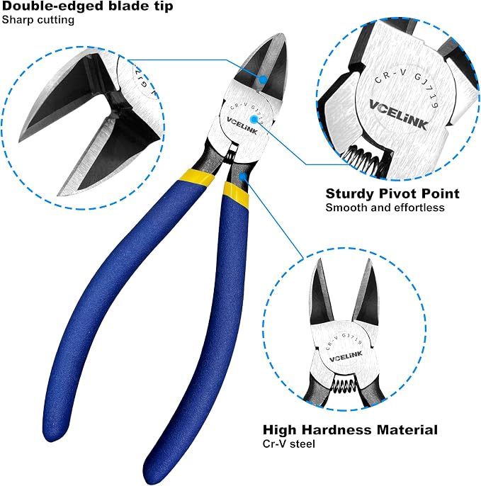 VCELINK Wire Cutter, 6-inch Side Cutter, CR-V Small Flush Cutter, Professional - Image 4