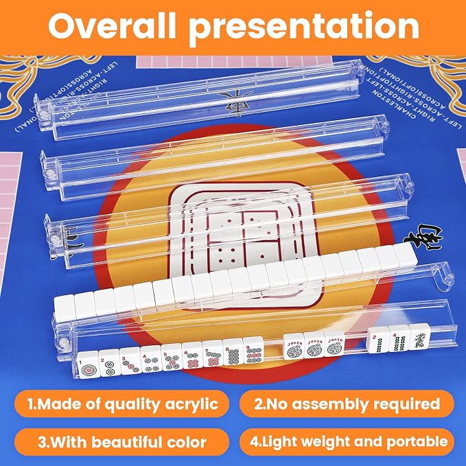 4PCS Mahjong Racks with Pushers - Image 2