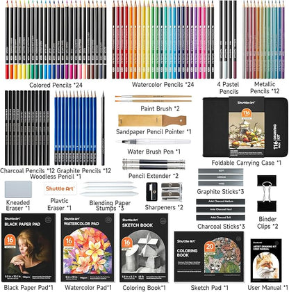 Shuttle Art 116 PCS Drawing Kit, Professional Drawing Supplies - Image 2