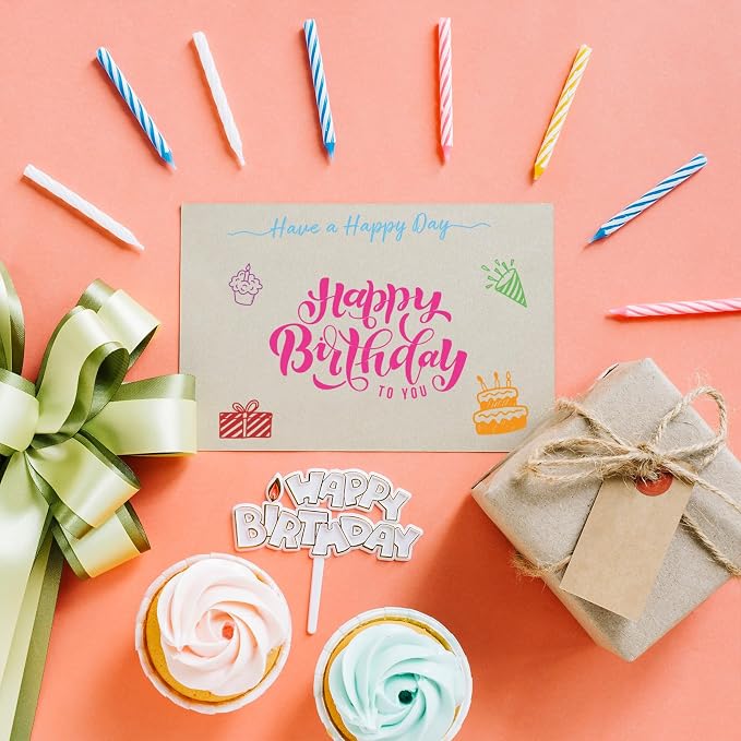 Whaline 4 Sheets Sentiment Words Clear Stamps Greeting Words Happy Birthday - Image 4