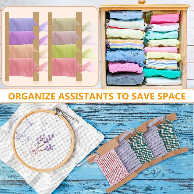 200 Pcs Ribbon Organizer Set Cardboard Ribbon Spools Embroidery Floss Holder - Image 5