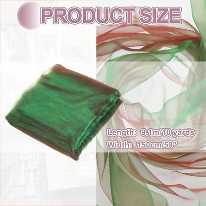 MECCANIXITY Iridescent Sheer Organza Fabric, 10 Yards x 59 Inches Solid - Image 2