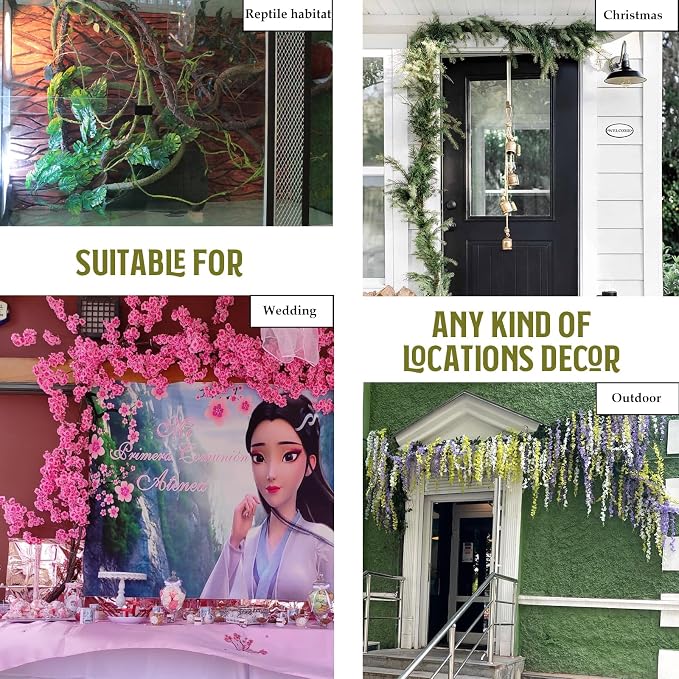 118 inch Big Artificial Green Tree Branches Ivy Grapevine Garland Fake Tree - Image 7