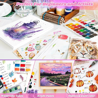 180 Sheets Watercolor Paper, 140lb/300gsm Artist Drawing Coloring Supplies - Image 5