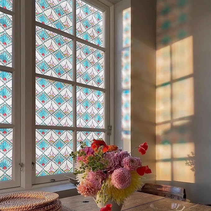 3D Stained Glass Window Film, Decorative Window Privacy Film by ADDHERES