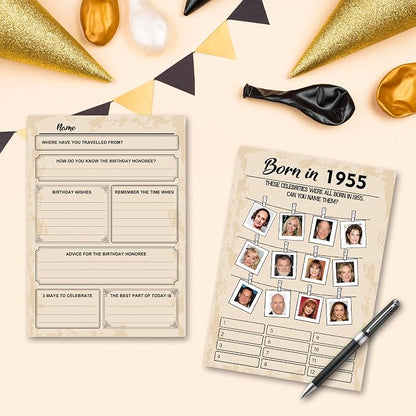 70th Birthday Party Games, Born in 1955 Games Bundle, Birthday Party Supplies - Image 5