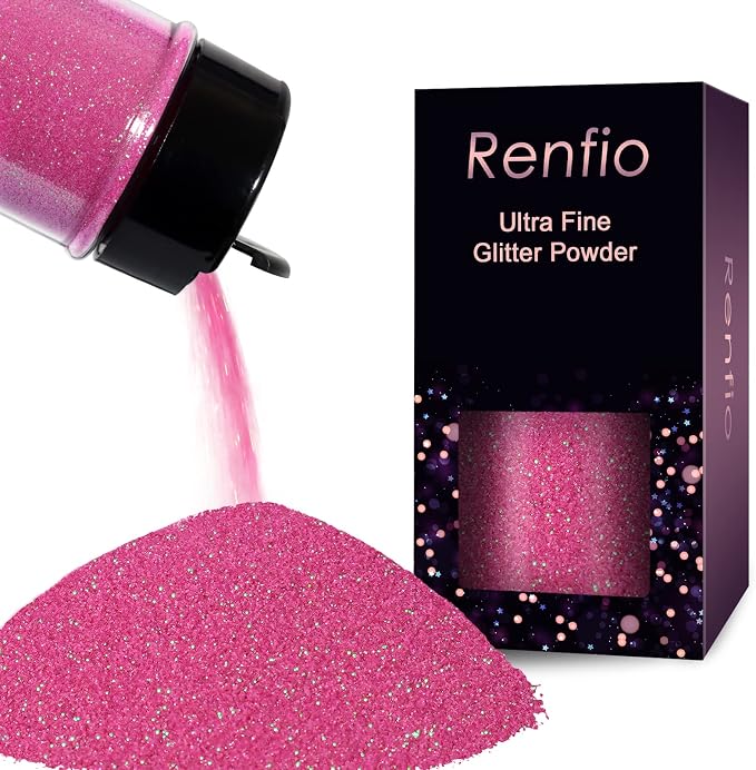 Renfio Iridescent Ultra Fine Glitter Powder Resin Supplies Glitters 1.94 Oz PET by Renfio