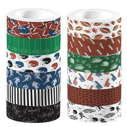 Adirasenotek 12 Rolls Sports Washi Tape, Rugby Football Washi Tape Set - Image 7