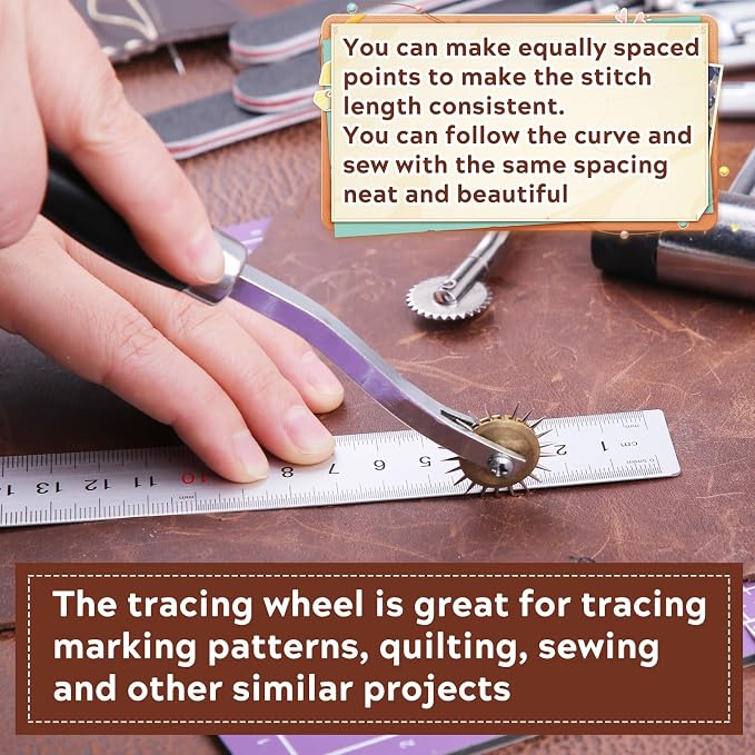 JNENERY 4PCS Tracing Wheel Sewing Tool, Professional Stitch Marking Spacer - Image 6