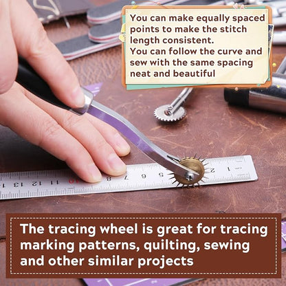 JNENERY 4PCS Tracing Wheel Sewing Tool, Professional Stitch Marking Spacer - Image 6