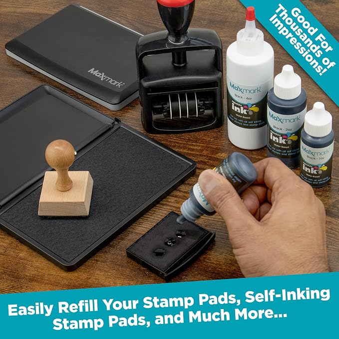 MaxMark Premium Refill Ink for self Inking Stamps and Stamp Pads - Image 3