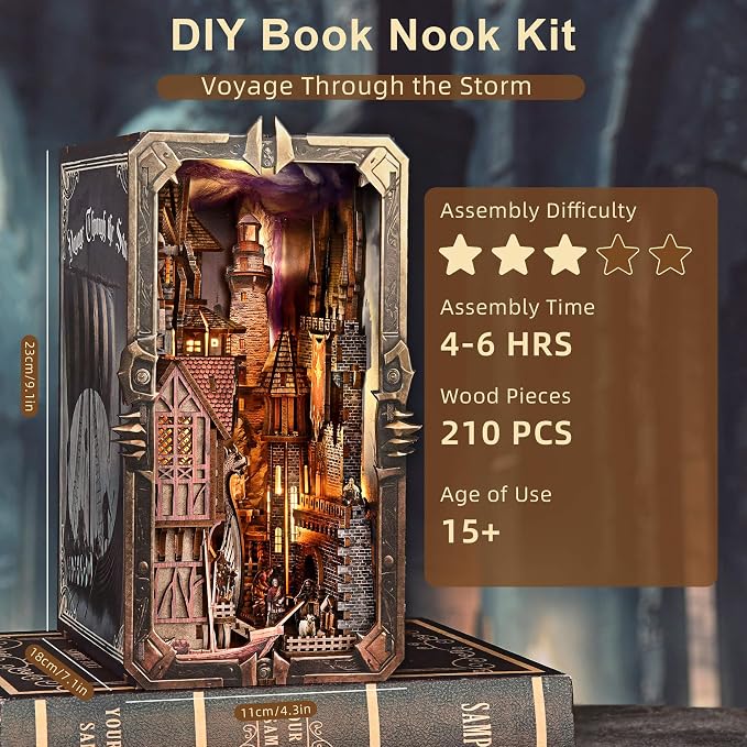 Book Nook Kit - DIY Miniature House Dollhouse Kit - Image 5