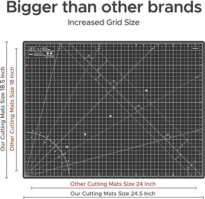 Elan Cutting Mat A2 Black & Taupe, Self Healing Cutting Mat 18x24 Inch - Image 5