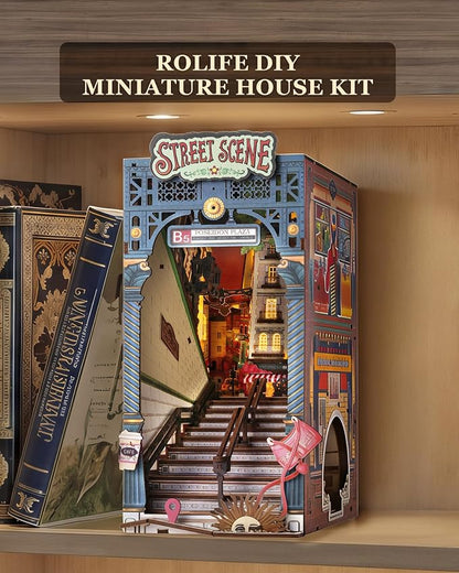 Rolife DIY Book Nook Kits for Adults, Miniature Dollhouse Booknook Kit - Image 6