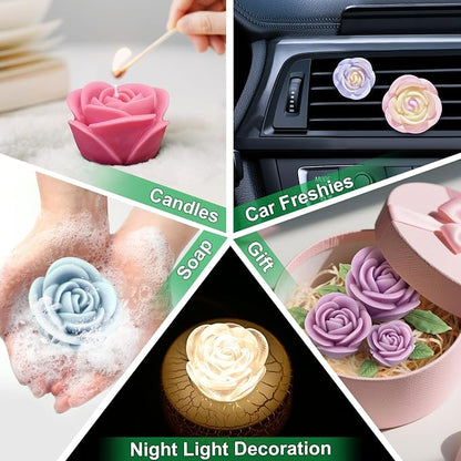 Rose Candle Molds, Epoxy Resin Casting, Wax Soap Clay Plaster Home Décor - Image 7