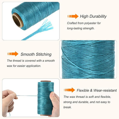 MECCANIXITY Waxed Thread, 284 Yard 0.8mm 150D Flat Wax Thread Polyester Waxed - Image 3