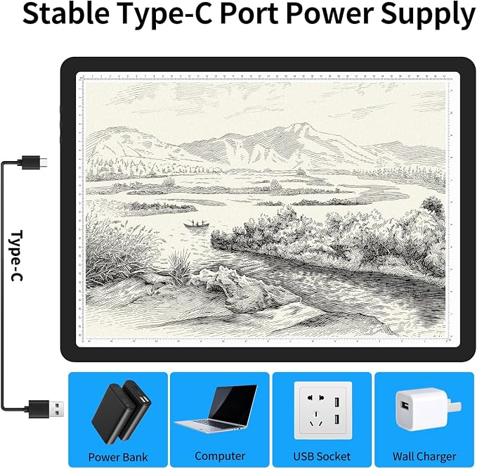 TOHETO A3 Light Board for Diamond Painting, Super Bright Magnetic Light Pad - Image 7