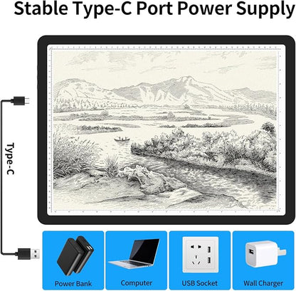 TOHETO A3 Light Board for Diamond Painting, Super Bright Magnetic Light Pad - Image 7