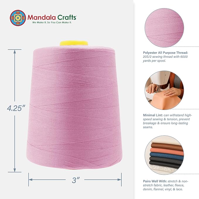 Mandala Crafts 4 Pack of Serger Threads Cones Spools - Image 3