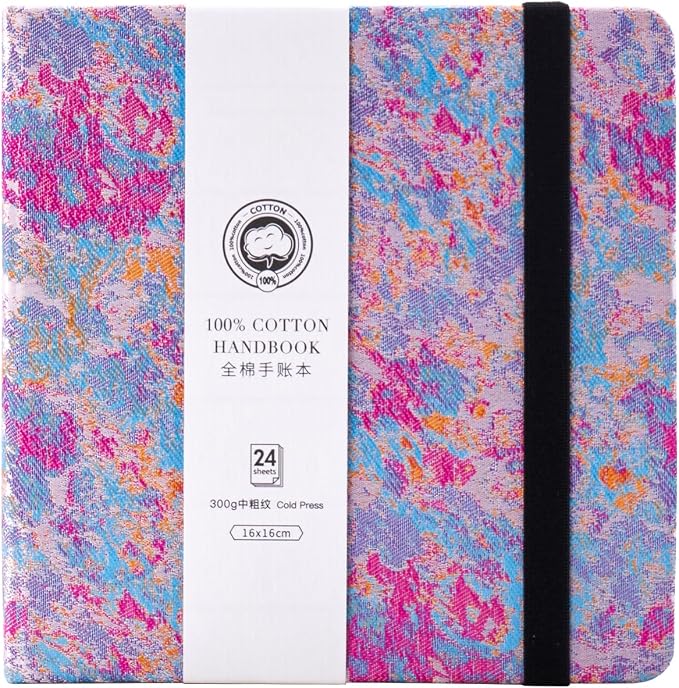 Lightwish Square Watercolor Journal, 100% Cotton, 300gsm/140lb, 24 Sheets Cold by LightwishArtSupplies