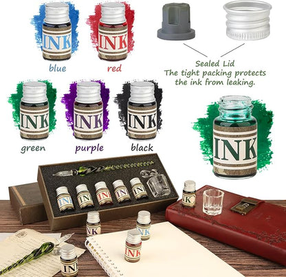 Mancola Glass Dipped Crystal Calligraphy Pen Set - Image 4