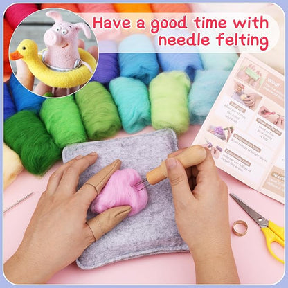 Mayboos Needle Felting Kit, 42 Colors Wool Roving Set, Needle Felting Kit - Image 5