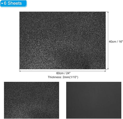 PATIKIL 2mm Thick Non Adhesive Glitter Foam Sheet 16x24inch Black, EVA Shiny - Image 2