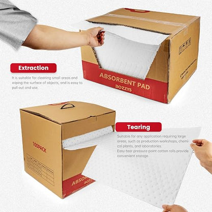 Oil Absorbent Pads Roll | 16"x20" Oil-Only Spill Mat 100-Pack | Industrial - Image 6