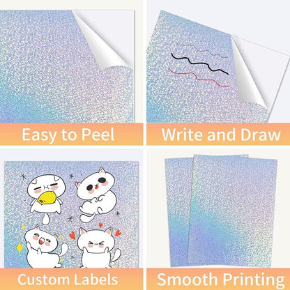 Printable Sticker Paper, Holographic Printable Stickers Paper, Laser/Inkjet - Image 4
