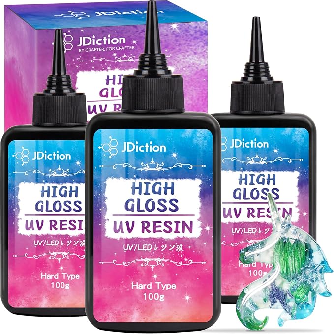 JDiction UV Resin, 300g High Gloss UV Resin Clear Solar Cure Sunlight Activated by JDiction
