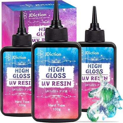 JDiction UV Resin, 300g High Gloss UV Resin Clear Solar Cure Sunlight Activated by JDiction