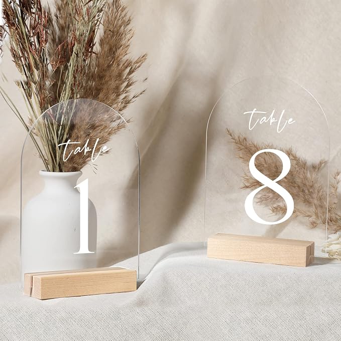 UNIQOOO 20 Pack 4" Wood Stands for Wedding Acrylic Sign, Wood Table Number - Image 2