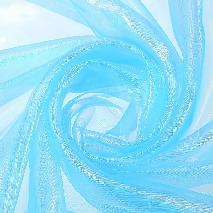 MECCANIXITY Iridescent Sheer Organza Fabric, 2 Yards x 59 Inches Solid Laser by MECCANIXITY