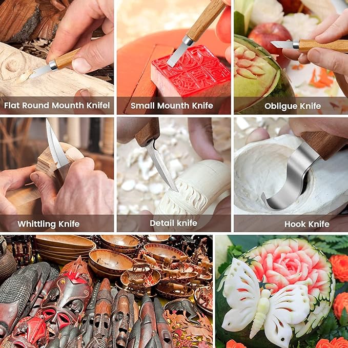 10Pcs Wood Carving Kit, Beginner Set - Image 5