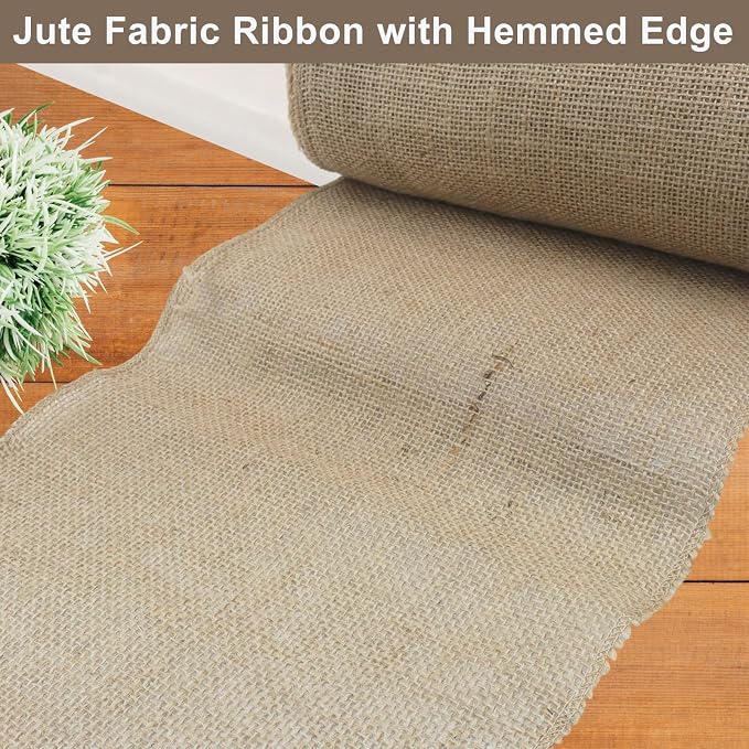10" Wide Natural Burlap Fabric Roll - Image 3