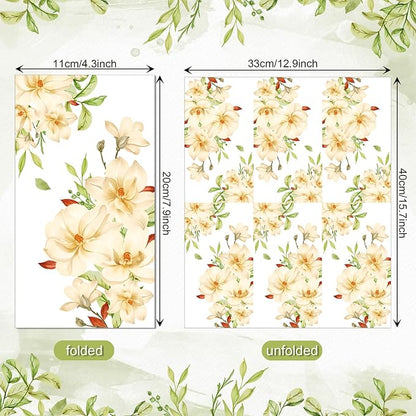 60 Pack 3 Styles Floral White Magnolia Blossom Guest Napkins Disposable Paper - Image 6