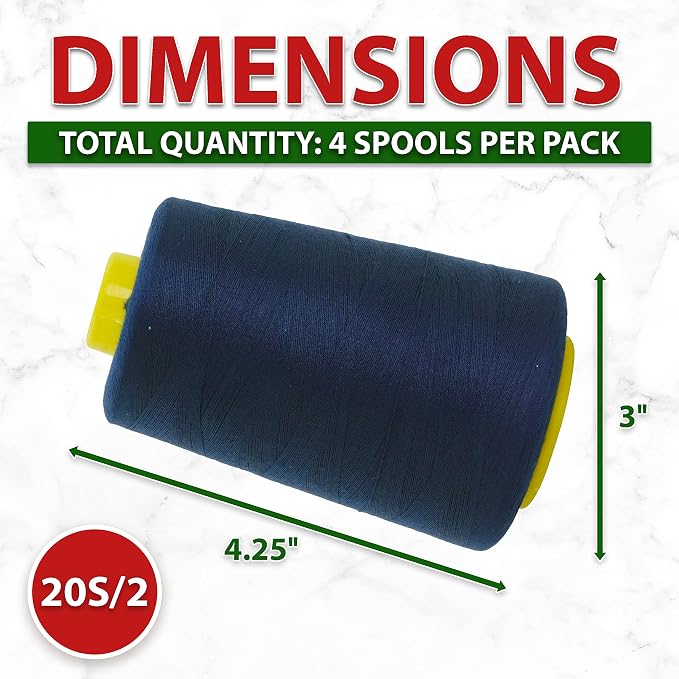 Mandala Crafts 4 Pack of Serger Threads Cones Spools - Image 4
