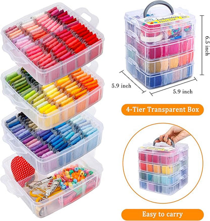 Inscraft 403 Pack Embroidery Floss Set, 250 Colors Cross Stitch Friendship - Image 2