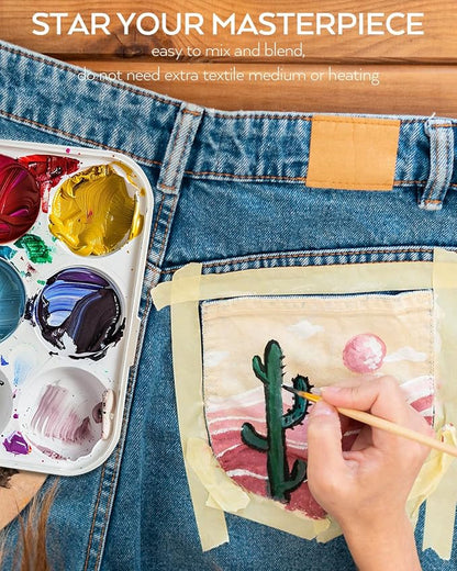 Nicpro 24 Colors Permanent Fabric Paint Soft Fabric Paint - Image 5