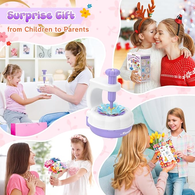 GirlsHome 300+PCS Fabric Flower Bouquets Toys, DIY Flower Crafts Kits - Image 8