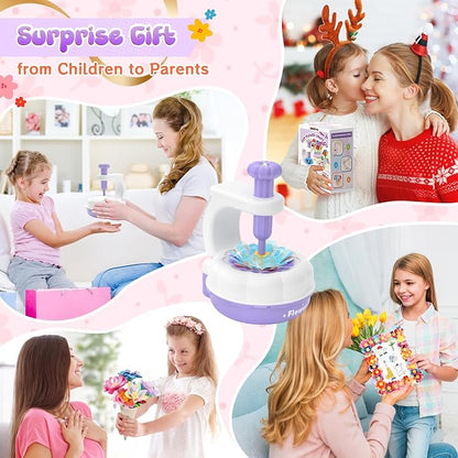 GirlsHome 300+PCS Fabric Flower Bouquets Toys, DIY Flower Crafts Kits - Image 8