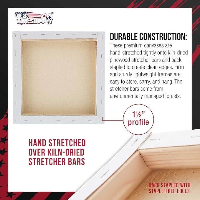 U.S. Art Supply Square Stretched Canvas - Image 3