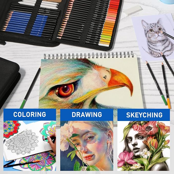146Pcs Drawing and Sketching Colored Pencils Set, Art Supplies Include Sketch - Image 6