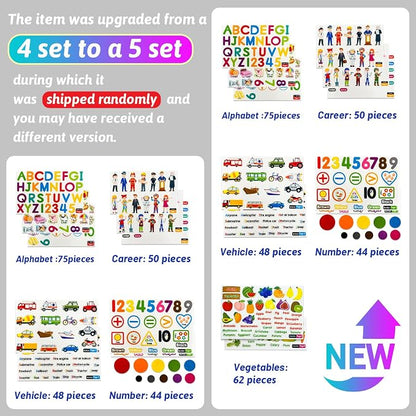 PENGFULL 5 Felt Learning Pieces Set, Alphabet Letters Fruits and Vegetables - Image 2