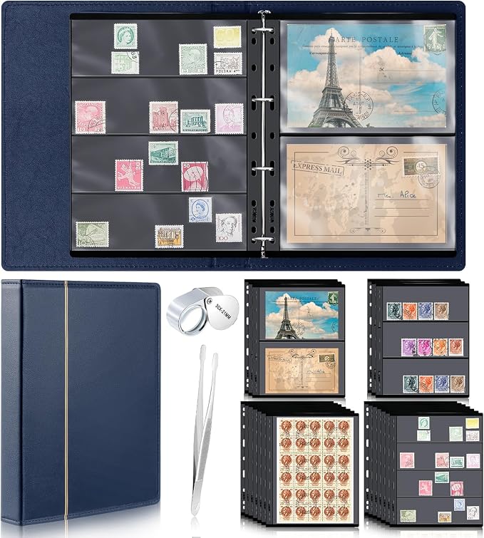 Lewtemi Stamp Collecting Albums Set Stamp Collection Book Include 20 Pages by Lewtemi