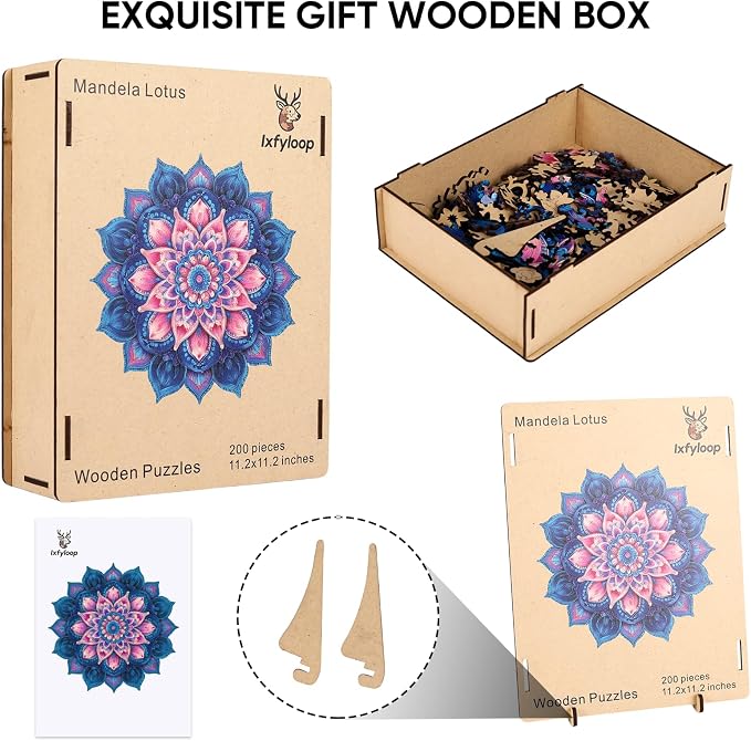 Wooden Puzzles for Adults 471 Pieces, Mandela Lotus Jigsaw Puzzles, Unique - Image 10