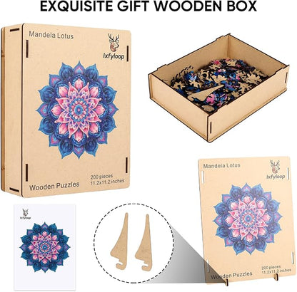 Wooden Puzzles for Adults 471 Pieces, Mandela Lotus Jigsaw Puzzles, Unique - Image 10