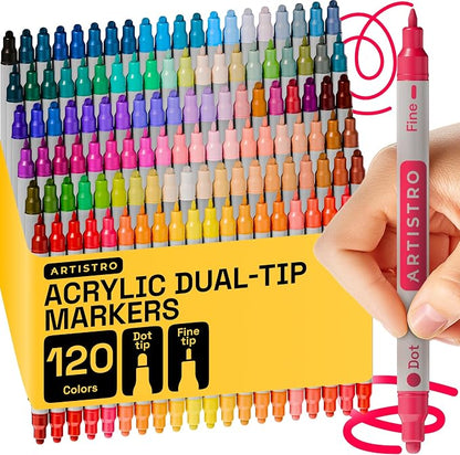 ARTISTRO 120 Acrylic Paint Pens, Acrylic Paint Markers, Fabric Markers by ARTISTRO